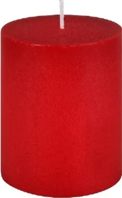 Produktbild von durchgefärbte Kerze, Stumpenkerze, rundpoliert mit Flachkopf, Weihnachtsrot, 15 x Ø 8 cm, 1 Stück