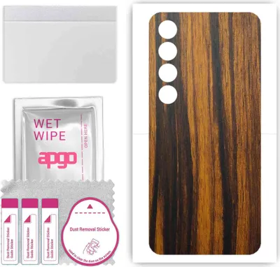 Produktbild von apgo Rückseite Schutzfolie, Skin, kompatibel mit Meizu 20 Infinity, Hinten Displayschutzfolie aus Vinylfolie, kratzfest, einfache Montage - Tigerwood