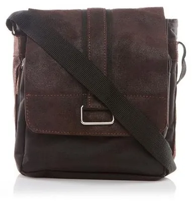 Produktbild von Belveder kleine Herren-Umhängetasche Braun aus Vintage-Leder, kompakte Schultertasche für Alltag, Büro, Reise und Freizeit, BV15