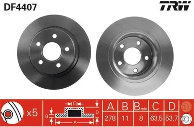 Produktbild von TRW Bremsscheiben (2 Stück) Hinterachse DF4407