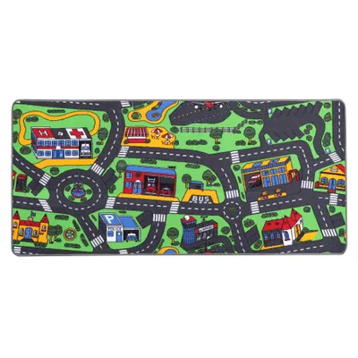 Produktbild von Spielteppich Kinderteppich mit Straßen City - 140x200cm, Pflegeleichter Kinderzimmer-Teppich für Jungen & Mädchen