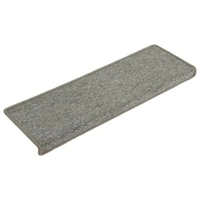 Obrázok produktu pre Schodové rohože 15 ks 65x21x4 cm svetlosivé s obdĺžnikovým okrajom