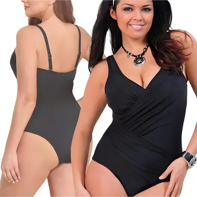 Immagine prodotto di Costume da bagno intero sexy snellente con arricciature taglia forte XXL