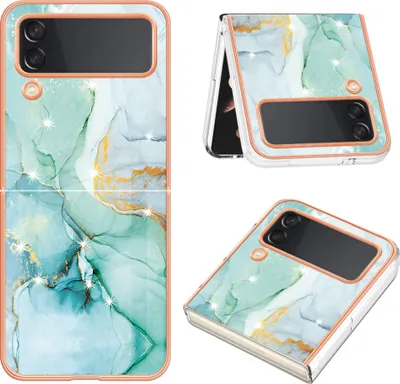 Image de Etui pour Samsung Galaxy Z Flip 3 5G, étui antichoc en TPU souple vert