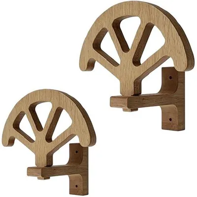 Productafbeelding van Wandmontabele houten hoedenhouder met boogvorm - Duurzame, rustieke displaystandaard voor hoeden