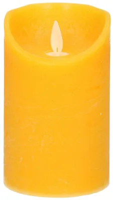 Produktbild von Anna's Collection Stumpfe Led-Kerze - ockergelb - 12,5 x D7,5 cm - Wachs
