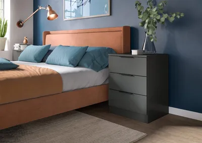 Produktbild von Nachtkommode >Kopenhagen< in Anthrazit - 45x60x40cm (BxHxT)
