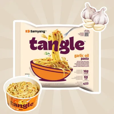Produktbild von 1x Samyang Ramen Tangle – Wähle deinen Geschmack: Garlic Oil Pasta | | Creamy Bulgogi | Mushroom: Garlic Oil Pasta Geschmack: + Heartforcards Versands