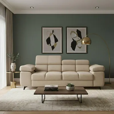 Produktbild von KSHOMECONCEPT 2-sitzer SOFA FJORD, verstellbarer Kopfstütze, beige