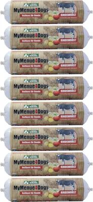 Produktbild von MyMenue4Dogs Hundefutter Rindswurst - 8x 800g