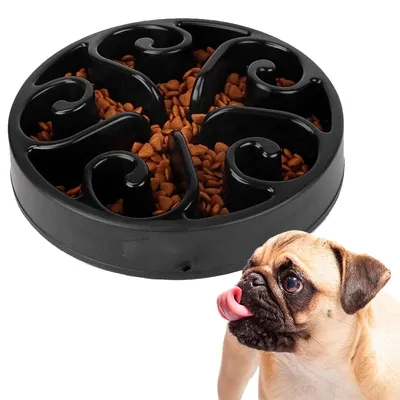 Produktbild von Edipets Antischlingnapf für Hunde, langsame Fütterung, interaktiver Napf, für mittelgroße und große Haustiere, Schwarz