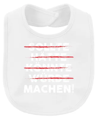 Immagine prodotto di Bavaglino per neonato, stile vintage grunge, con scritta motivazionale, colore bianco