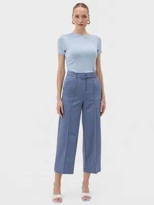 Produktbild von Orsay Blaue, weite, knöchellange Damenhose mit hohem Bund 38