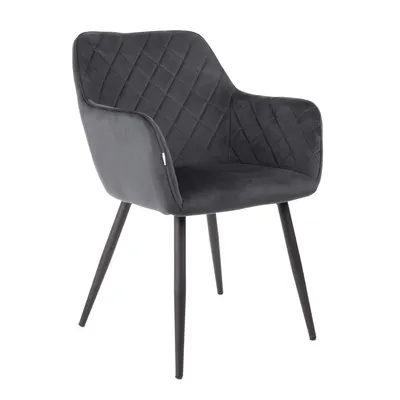 Produktbild von HOMLA SHELTON Veloursstuhl grau 56x60x84cm