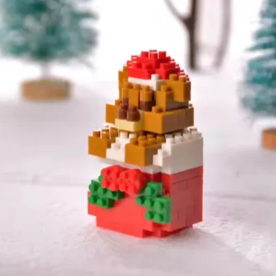 Produktbild von Weihnachten Micro-Bricks Figur Bausatz Geschenk Klemmbausteine