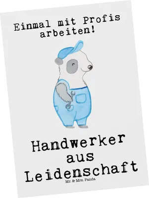 Produktbild von Mr. & Mrs. Panda Postkarte Handwerker Leidenschaft - Weiß - Geschenk, Spruch, Witzig, Postkarten, Lustig, Ansichtskarten, Fotokarte, Werkstatt, Ansichtskarte, Grußkarte