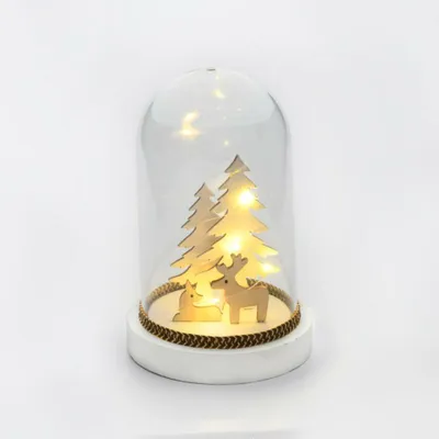 Immagine prodotto di ACA Lighting globo di neve in plastica con renne, 8 MINI LED, batteria 2xAAA, bianco caldo, IP20, l.12x18cm XPDEERSWW3A