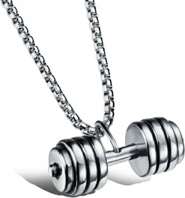 Produktbild von Silberne Langhantelkette, Hantel, Gym 360
