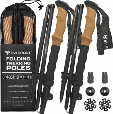 Produktbild von Kije Trekkingowe składane regulowane kijki do chodzenia Nordic Walking, Carbon