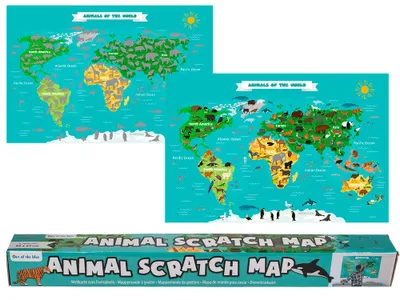 Obrázek produktu pro Stírací mapa pro děti - SVĚT ZVÍŘAT
