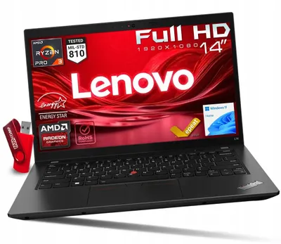 Produktbild von Lenovo ThinkPad L14 G4 Ryzen 3 PRO 32GB 2TB SSD FHD IPS W11 OFFICE Laptop