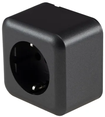Produktbild von FASKO Schutzkontakt-Steckdose Anthrazit 250V/ 16A Aufputz Schraubanschluss