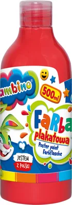Produktbild von Plakatfarbe rot in Flasche 500ml Bambino