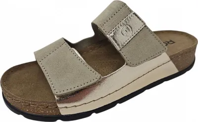 Produktbild von Rohde Damen Pantolette aus Leder mit weichem Memoryfußbett D.Soave 5413, Größe:40 EU, Farbe:Beige