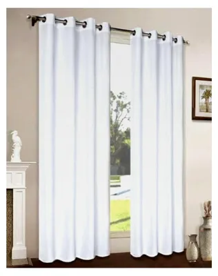 Produktbild von Mikrofaser Vorhang blickdicht unifarben, Weiß mit Ösen, 225x140 cm