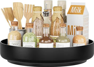 Produktbild von Lazy Susan Drehteller 30 cm küchen drehteller Organizer Organizer drehbar kühlschrank küche aufbewahrung & Organisation