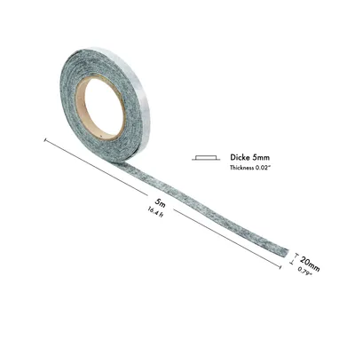 Produktbild von haggiy Filzband selbstklebend in grau - 5 mm dick, 5 Meter lang, Breite: 20 mm