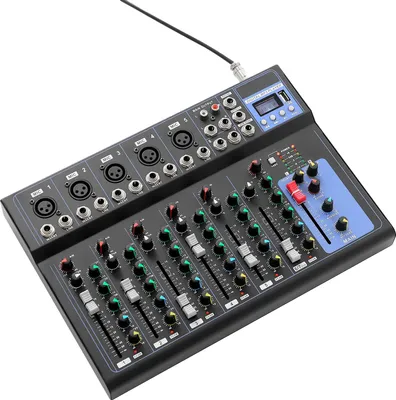 Obrázek produktu pro Audio mixér, 7kanálový vstup, 48V fantomové napájení, světle šedý