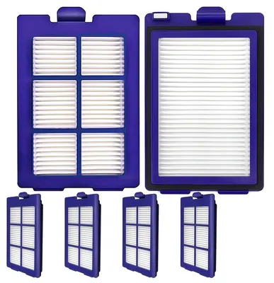 6 HEPA-Filter für Staubsaugerroboter, waschbar, wiederverwendbar, blau