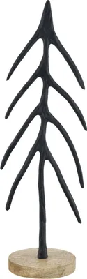 Produktbild von Marrakesch Moderne Deko Aufsteller Wintertanne 41 cm aus Holz & Metall | Tannenbaum Aufsteller für Weihnachten als Weihnachtsdeko | Skandinavische Winterdeko für Tisch Regal & Fensterbank
