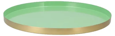 Immagine prodotto di Vassoio Marrakesch rotondo color menta, diametro 40 cm | Decorazione da tavola per cucina e camera da letto | Portacandele come decorazione primaverile per il soggiorno o come elemento decorativo