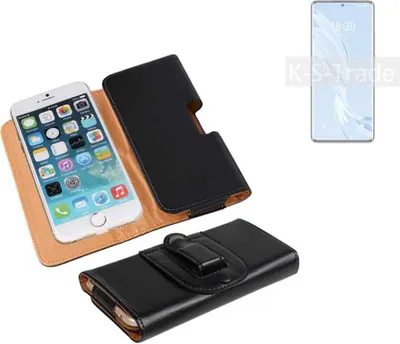 Produktbild von K-S-Trade Schützhülle Handyhülle kompatibel mit Meizu 18 Pro Holster Gürtel Tasche Schutzhülle Handy-Tasche Smartphone Case Seitentasche schwarz