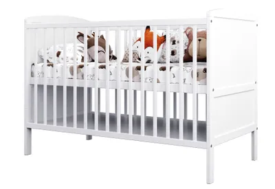Produktbild von Babybett Leo 60×120 cm mit Sofafunktion, verstellbarem Lattenrost und herausnehmbaren Sprossen | ohne Matratze