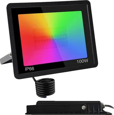 Obrázek produktu pro LED RGB reflektor, vodotěsný (IP66), ovládání přes aplikaci Tuya, bez zástrčky, 100 W