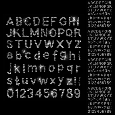 Produktbild von Glitzer Buchstaben Aufkleber 320 Stück, Silber, Acryl, für DIY