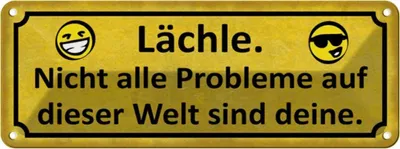 Produktbild von vianmo Blechschild 10x27 cm Lächle nicht alle Problem deine Spruch Zitat