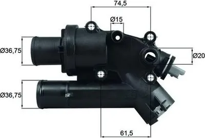 Produktbild von MAHLE ORIGINAL Thermostat + Dichtung
