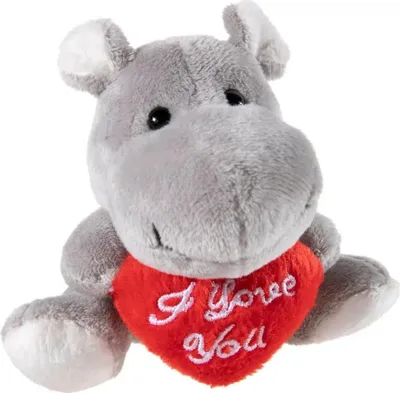 Produktbild von Kuschel-HIPPO mit Herz, Gr. 10cm, Plüschtier mit Herz