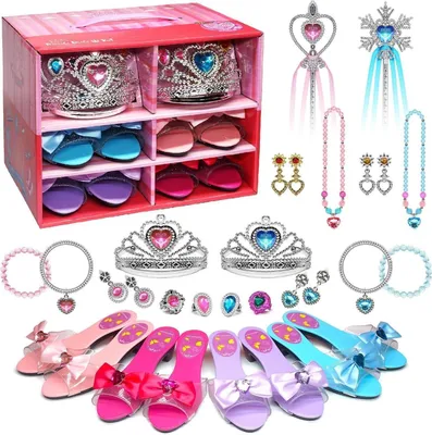 Produktbild von Kinder Schminkset Mädchen Prinzessin Schuhe Set ELSA Make-up Schmuck für Kinder 3 4 Jahre