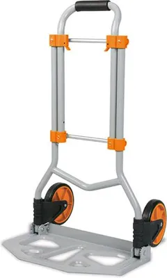 Zdjęcie produktu dla Wózek magazynowy transportowy, składany, z teleskopową rączką, metalowy, max 80 kg,
