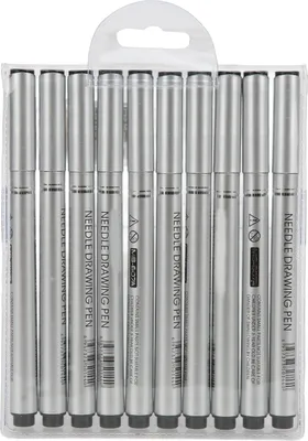Obrázok produktu pre 10 kresliacich pier, čierne, rôzne veľkosti, vodoodolné, bez zápachu, nevybledávajúce, praktické, dlhotrvajúci fineliner