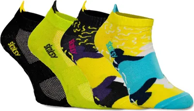 Produktbild von 4 Paar Sportsocken, Rutschfeste Herren 41-46 Kurze Farbige ABS-Socken gut für Trampoline - Schwarz, Lindgrün, A1+A2