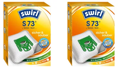 Produktbild von 2 Pakete Swirl Staubsaugerbeutel S73 / S 73 EcoPor für Siemens / Bosch Typ: GXXL