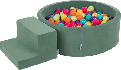 Image de KiddyMoon Playground Velvet Foam With Velvet Round Ball Bath Ball Bath (200 Balls) + Stuff Ball Pits For Babies Play Bath Obstacle Course,  the EU, Light Green/Yellow/Turquoise/Orange/Dun