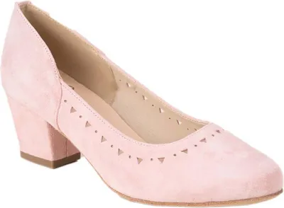 Produktbild von Trachtenpumps Viktoria aus Leder und Synthetik in Rosa, Größe 40, mit elegantem Lochmuster