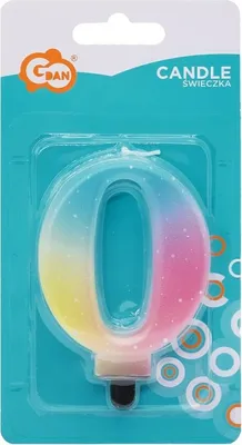 Zdjęcie produktu dla Pastelowa świeczka cyferka 0 w ombre - idealna do dekoracji urodzinowych! Stylowy akcent na każdą wyjątkową okazję, 8 cm uroku i radości w Twoim przyjęciu!